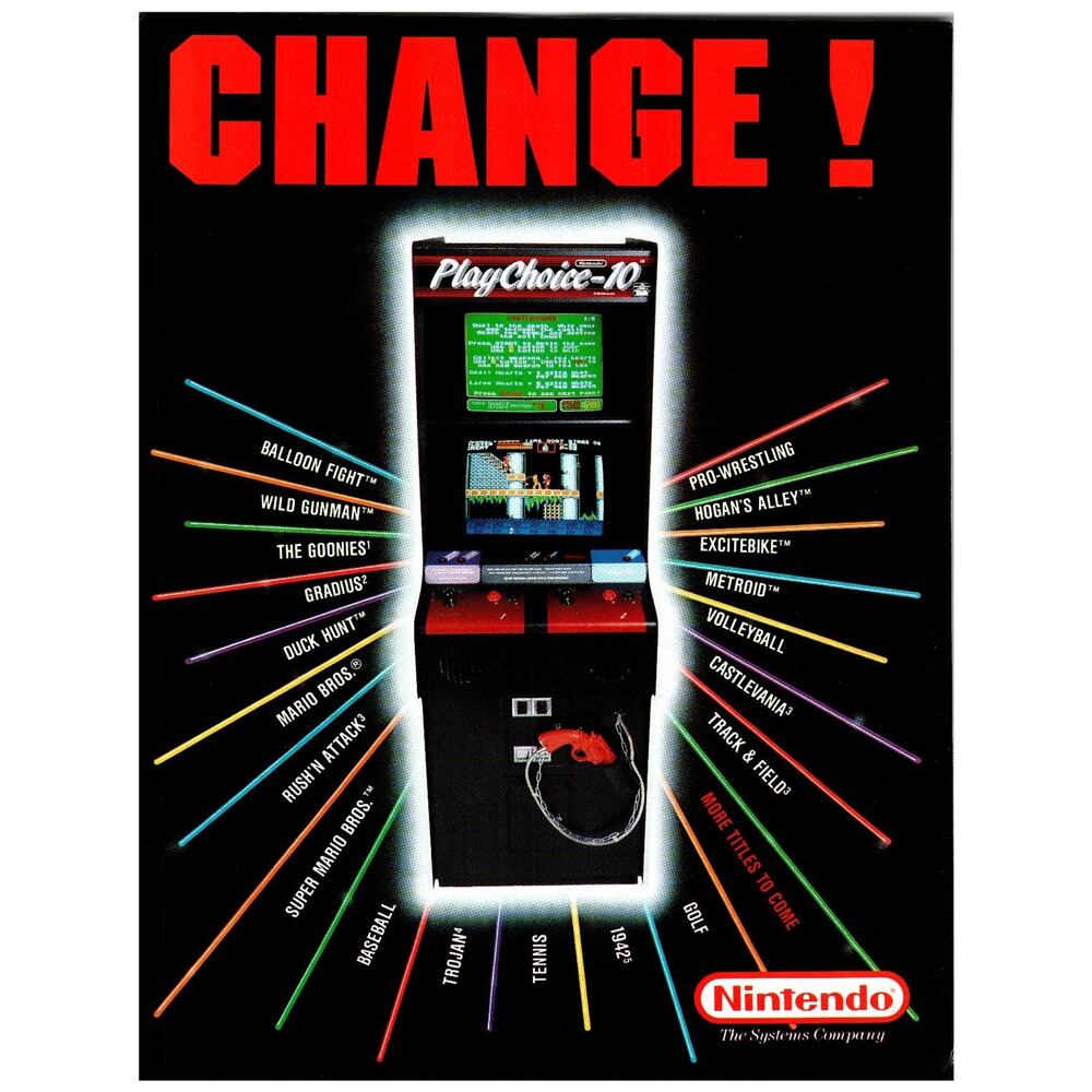Nintendo PlayChoice-10 Arcade Games Ad 1988 Video Game Magazine